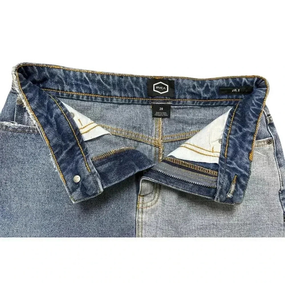 RVCA Women's Two Tone Denim Mini Skirt Size 28 - Picture 3 of 8